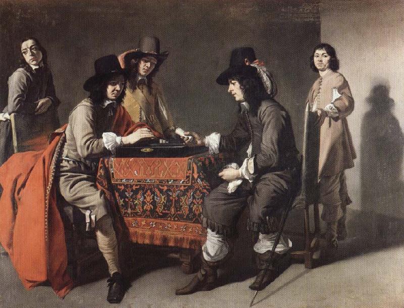Mathieu le Nain The Backgammon Players oil painting picture